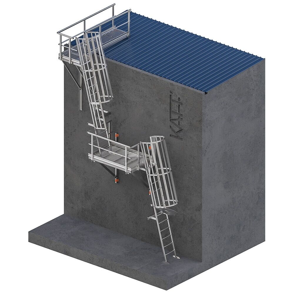 roof access ladder height safety system